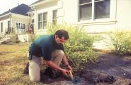 technician inspects for termite activity